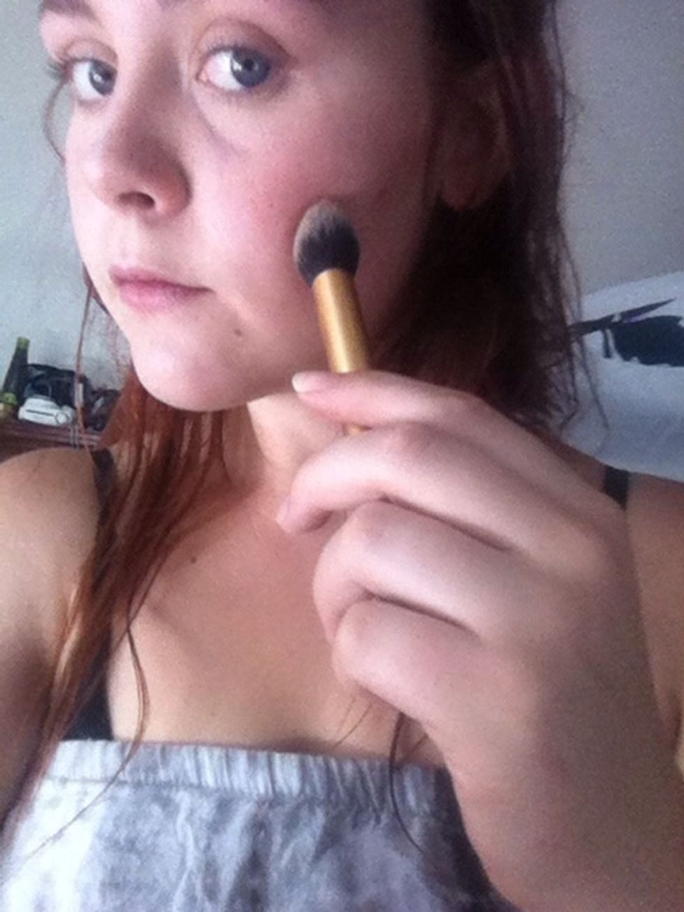 And put it on my cheecks under the check bone and bronzed my face