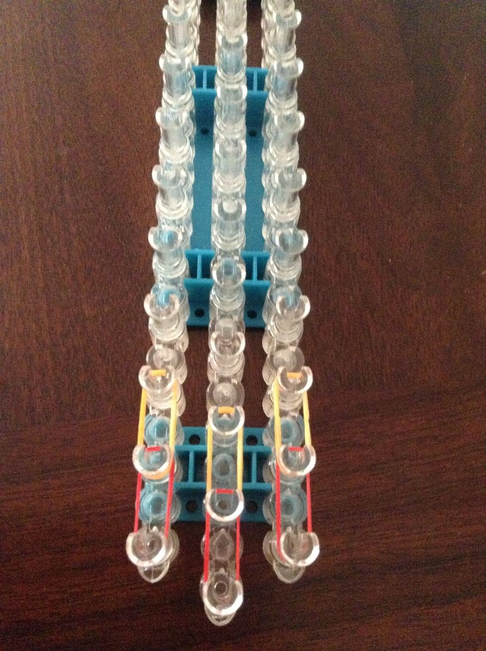 And put one last orange band on the right remember i don't have to be the same colour as mine!!! ;)