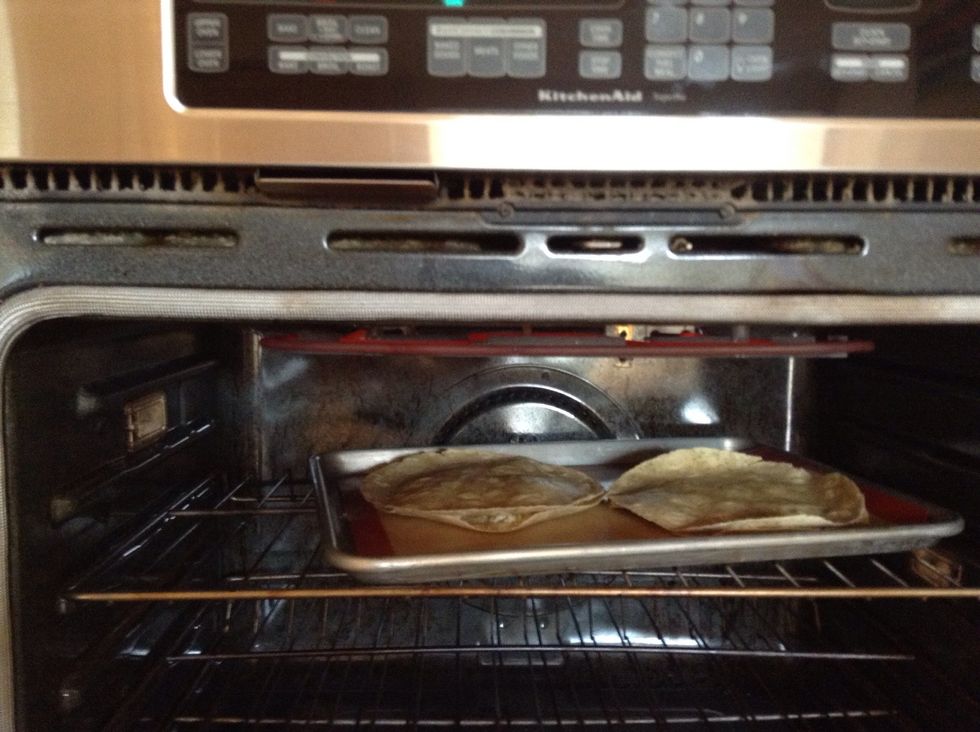 And put onto the top rack in your oven.