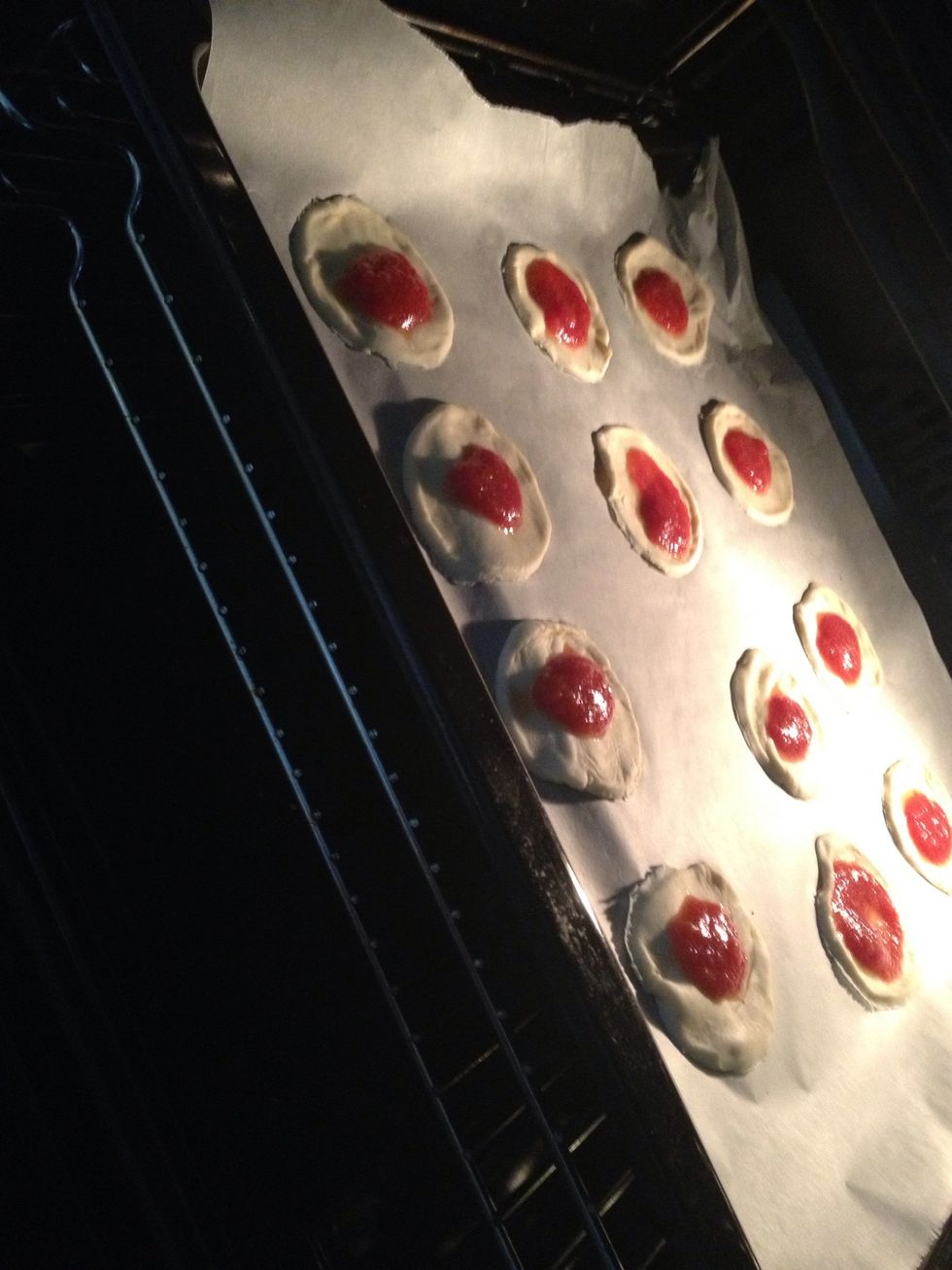 And put them in the oven for 15-20 minutes 300-310 \u2022F