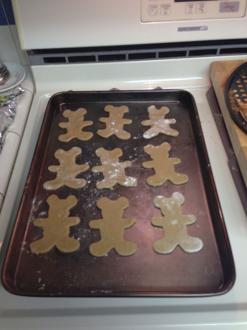 And put them on a cookie sheet baking pan.