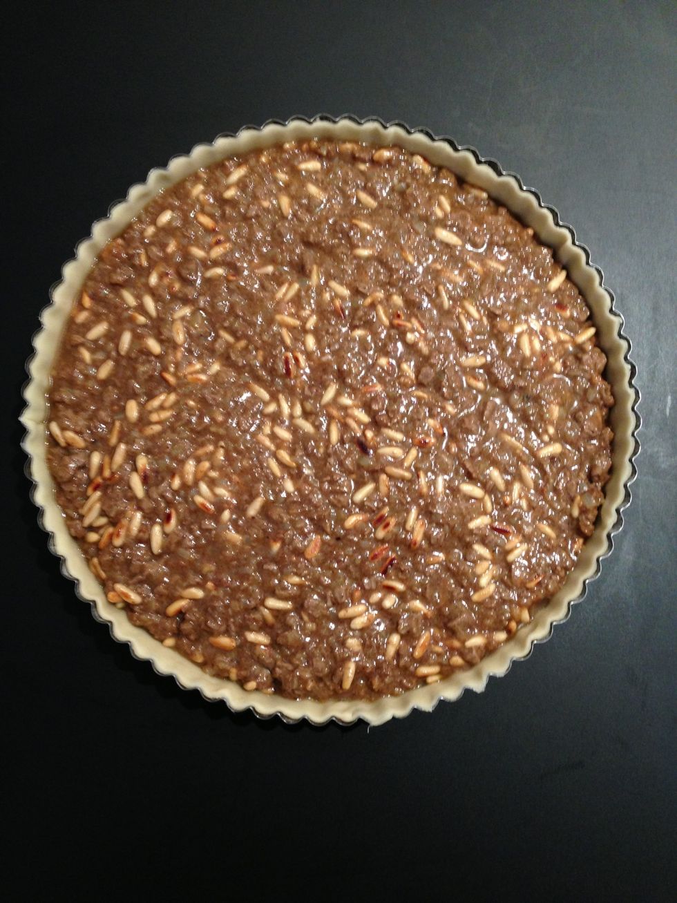 And put this mixture in the non cooked crust