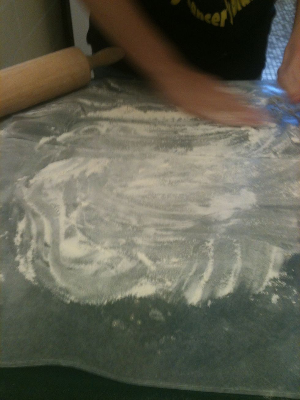 And roll out the top crust the same way as the first time.