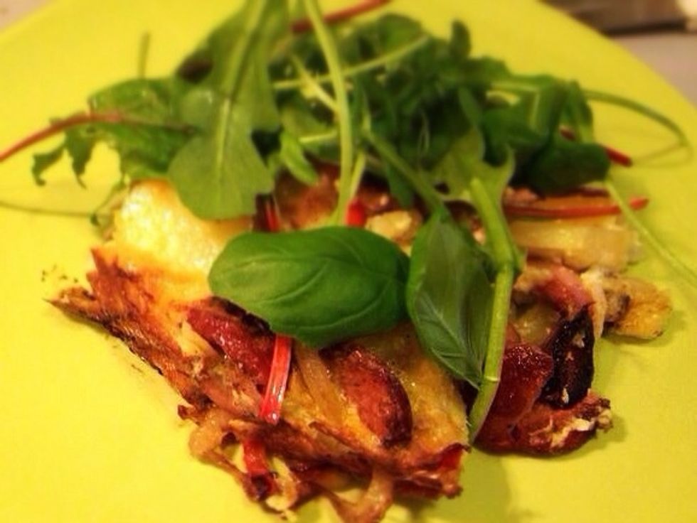 And serve with rocket or a green salad. You can also add some basil.