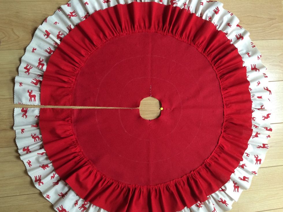 And sew into position