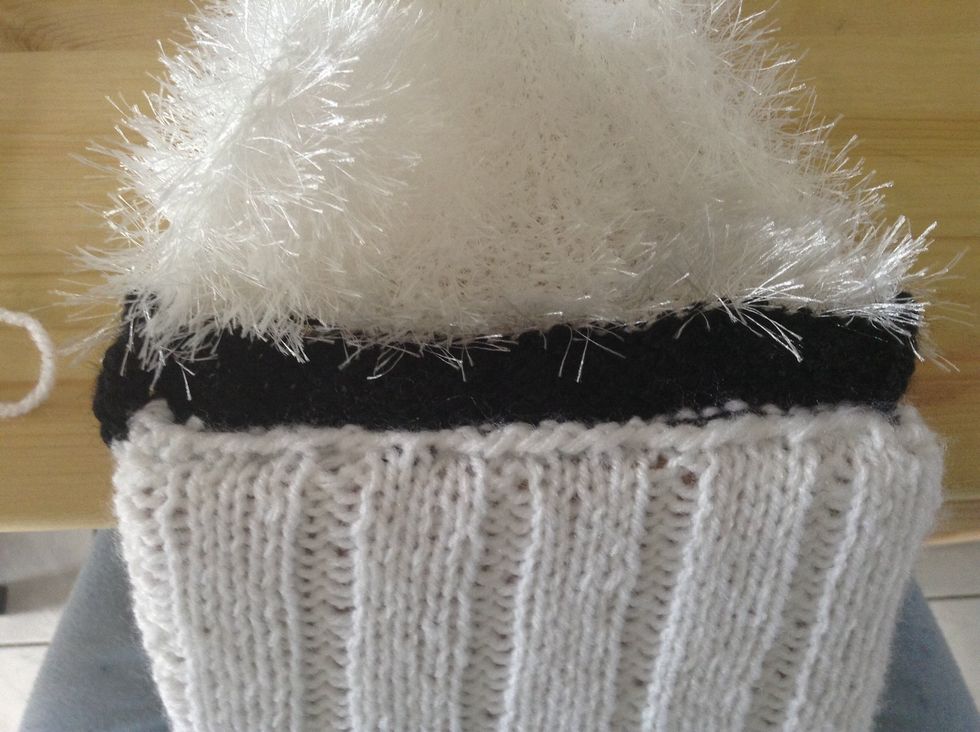 And sew them inside. You can also leave them open, so you can take them out and wash the cover.