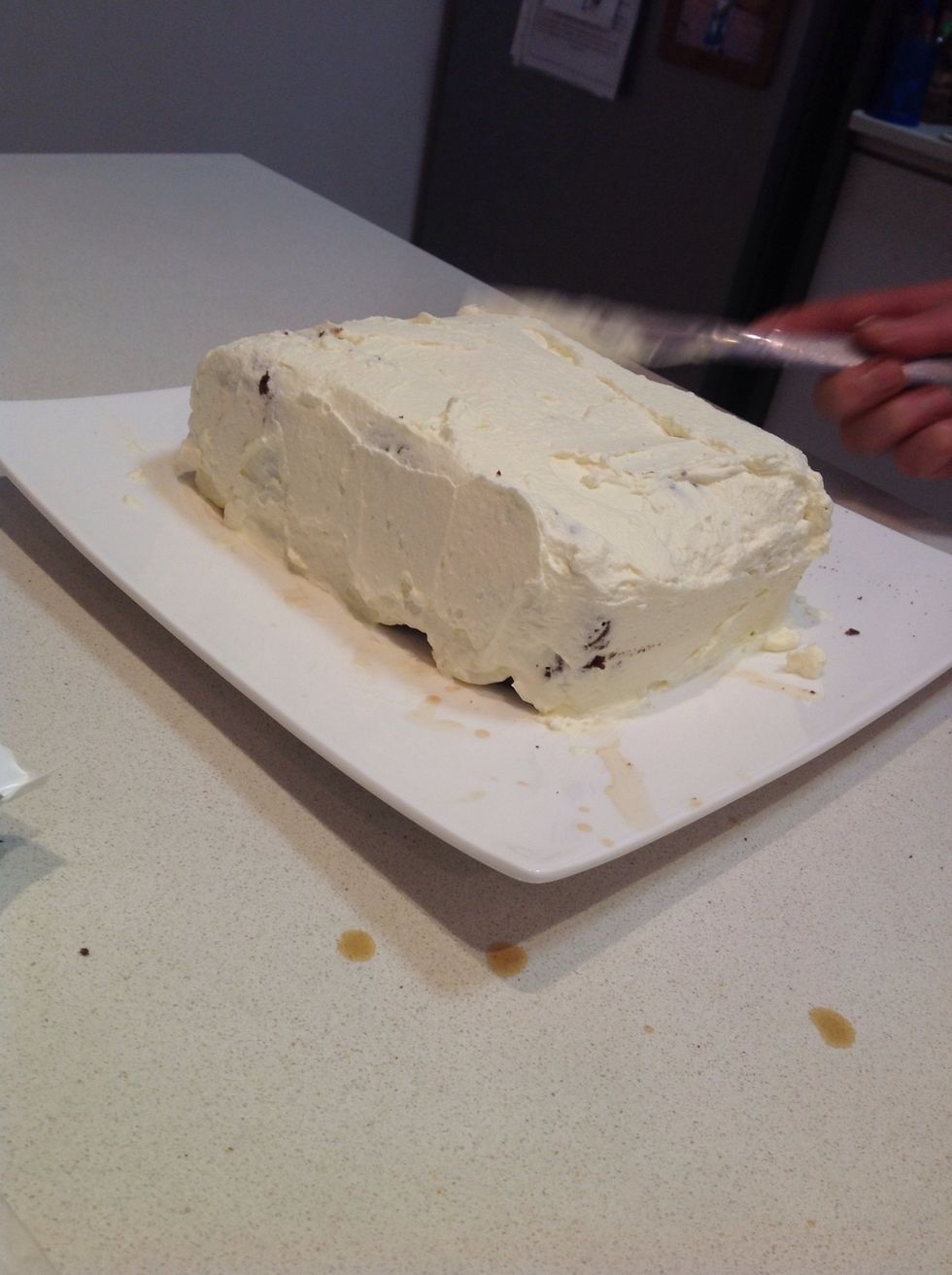 And smooth it out with a butter knife