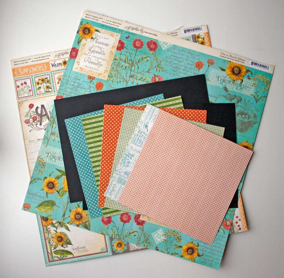 And some 6x6 sheets from  Time to Flourish Patterns & Solids Pad Graphic 45