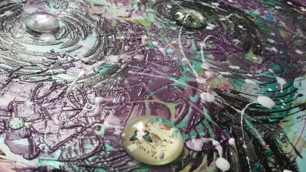 And splashes with acrylic ink.