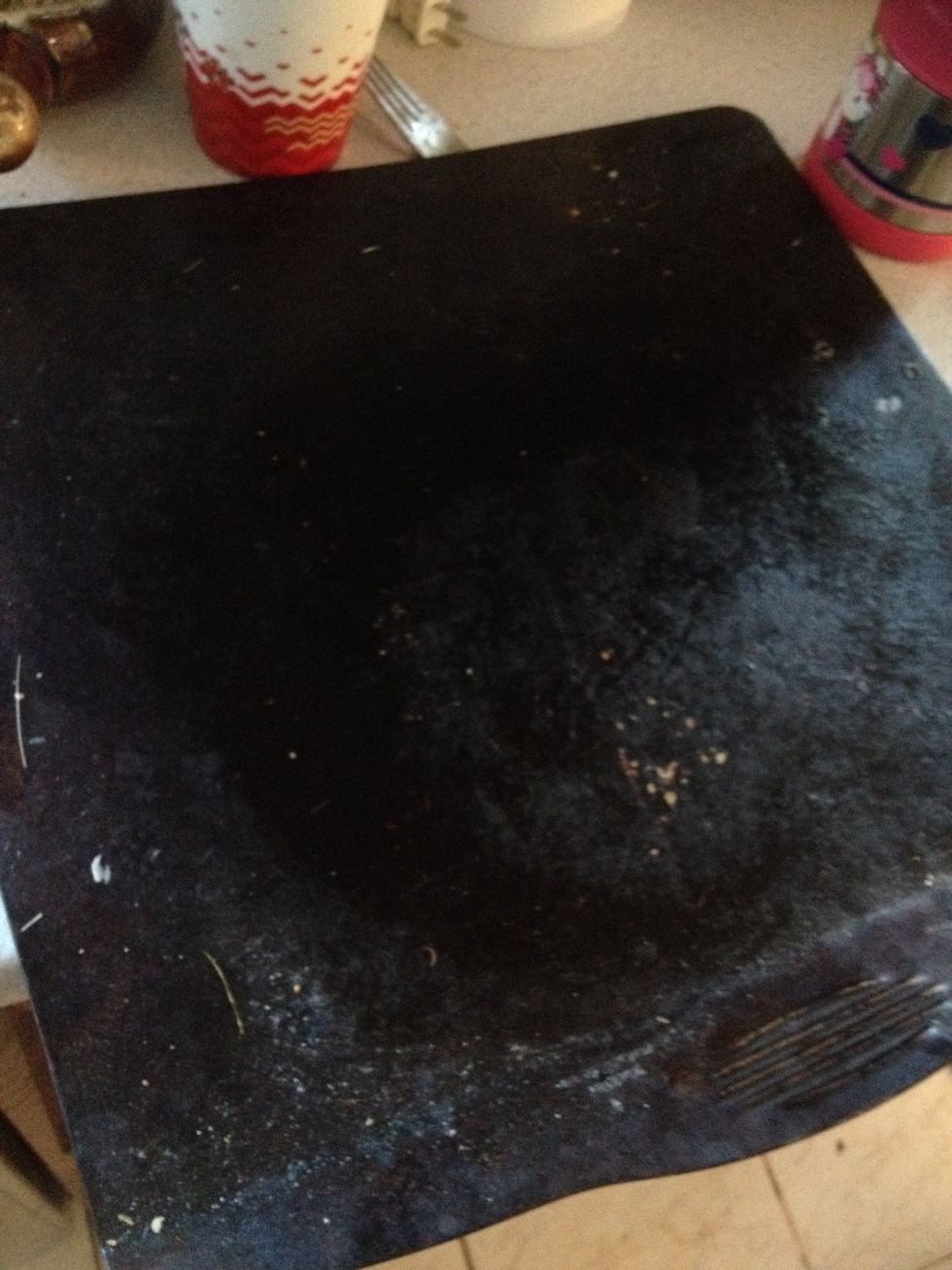And spray your tray with your cooking spray