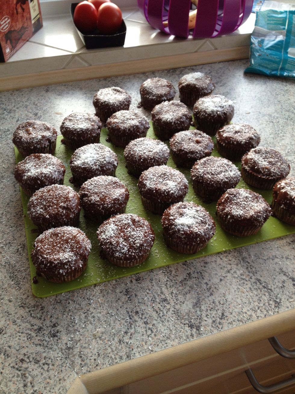 And sprinkle with coconut flour