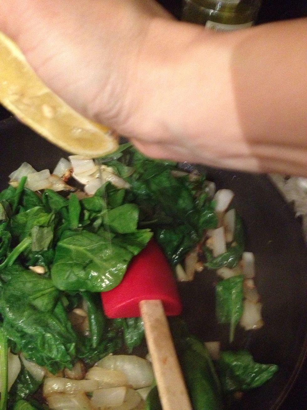 And squeeze out all the juice in the pan.