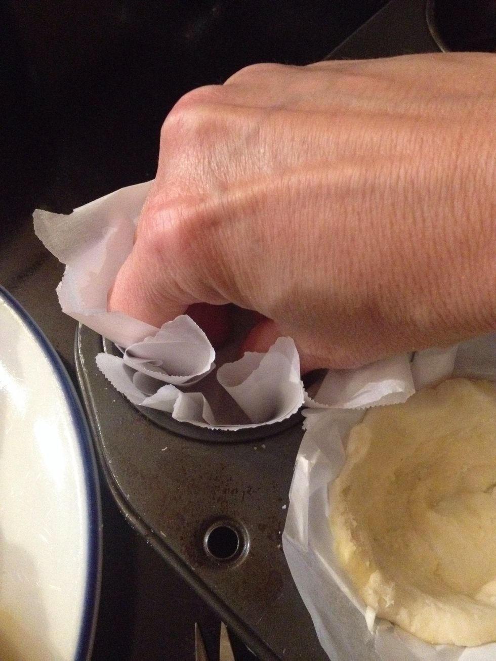 And squish it down into one of the sections of a cupcake pan.