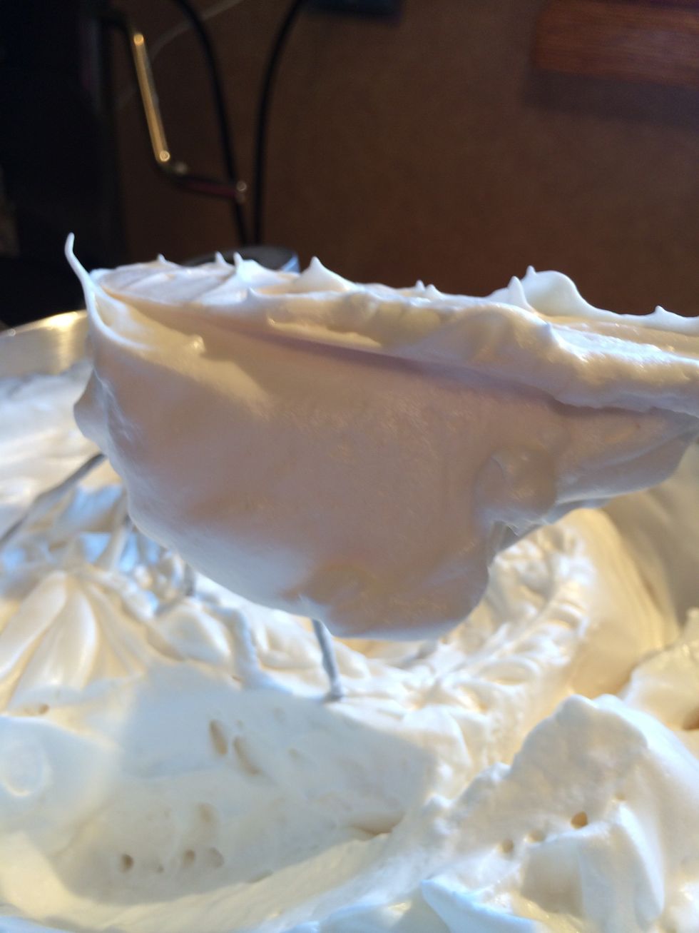 ...and stiff peaks form, and the egg whites hold their own!