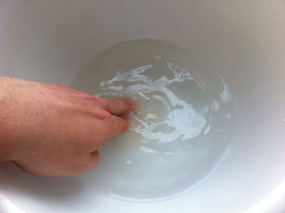 ...and stir until the yeast is completely dissolved. I find it easiest using my fingers for this.