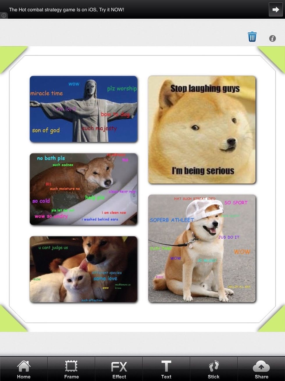 And switch photos as you want by tapping and dragging them