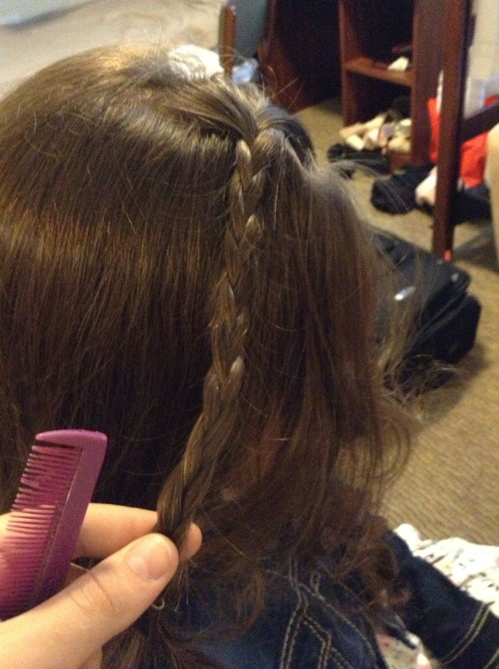 And take a little piece of hair from the side your bun so going to be on, and braid it ask and pin!