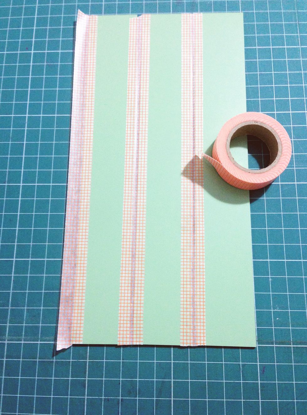 And tape down together with the last piece of mirror... Apply tape on the other end as shown...