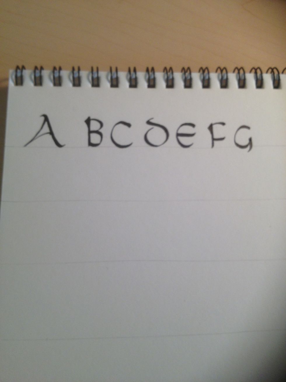 And that, ladies and gents, is the beginning of the (basic) Majuscule alphabet! More will be uploaded soon, you have my word!