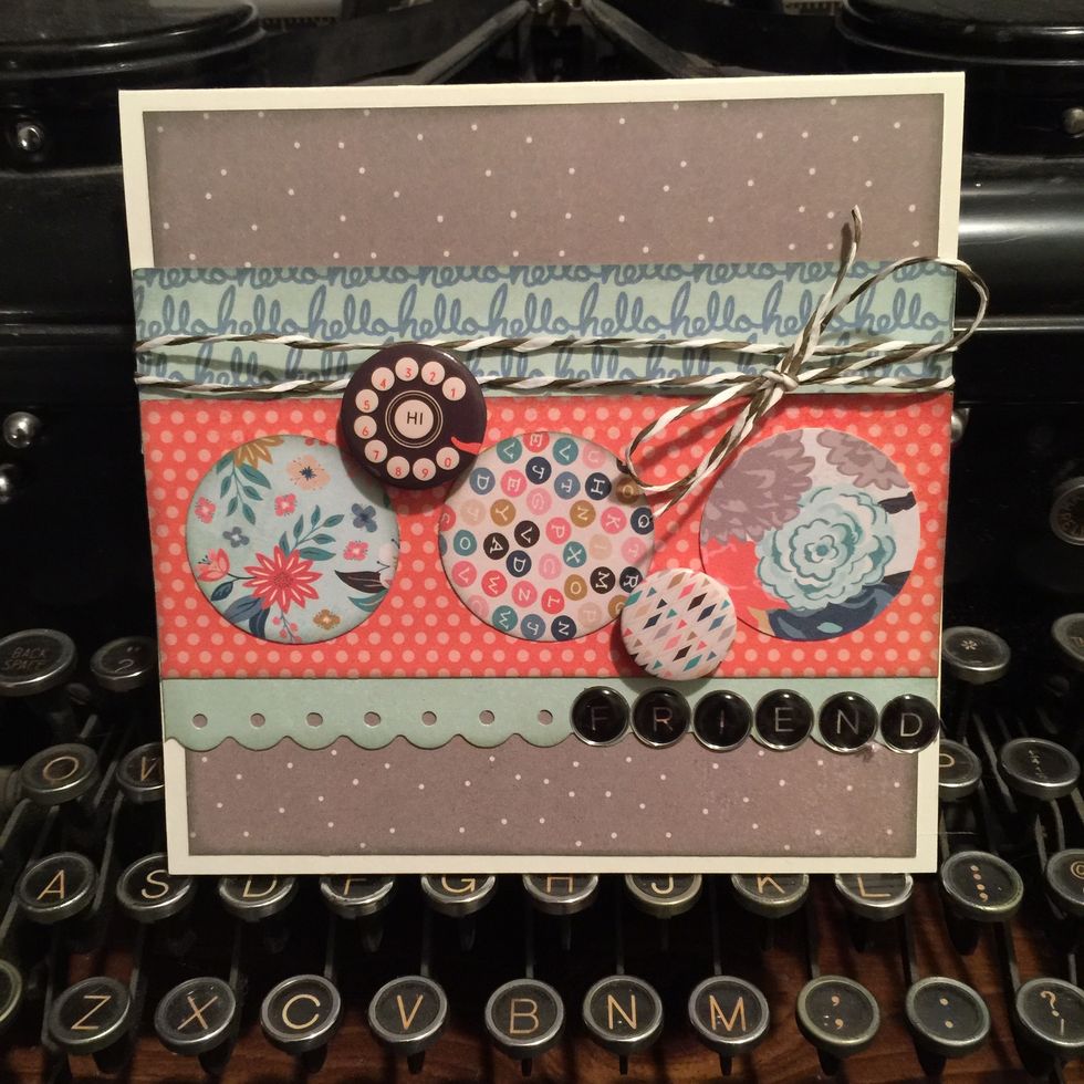 And that's it! This is the finished card without the "hello" die cut