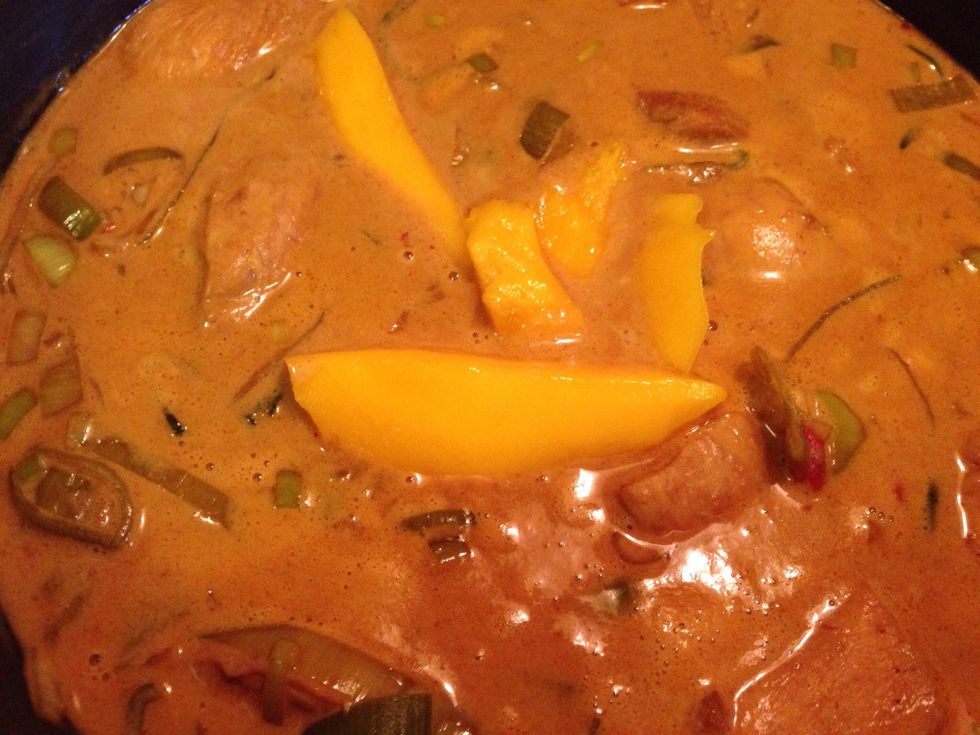 ..and that's the fresh mango. How I love this fruit! Once you add the mango don't let it boil or the fruit will dissolve.