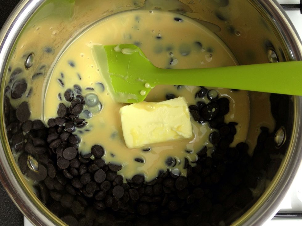 ---> and the butter in a heavy based pan.