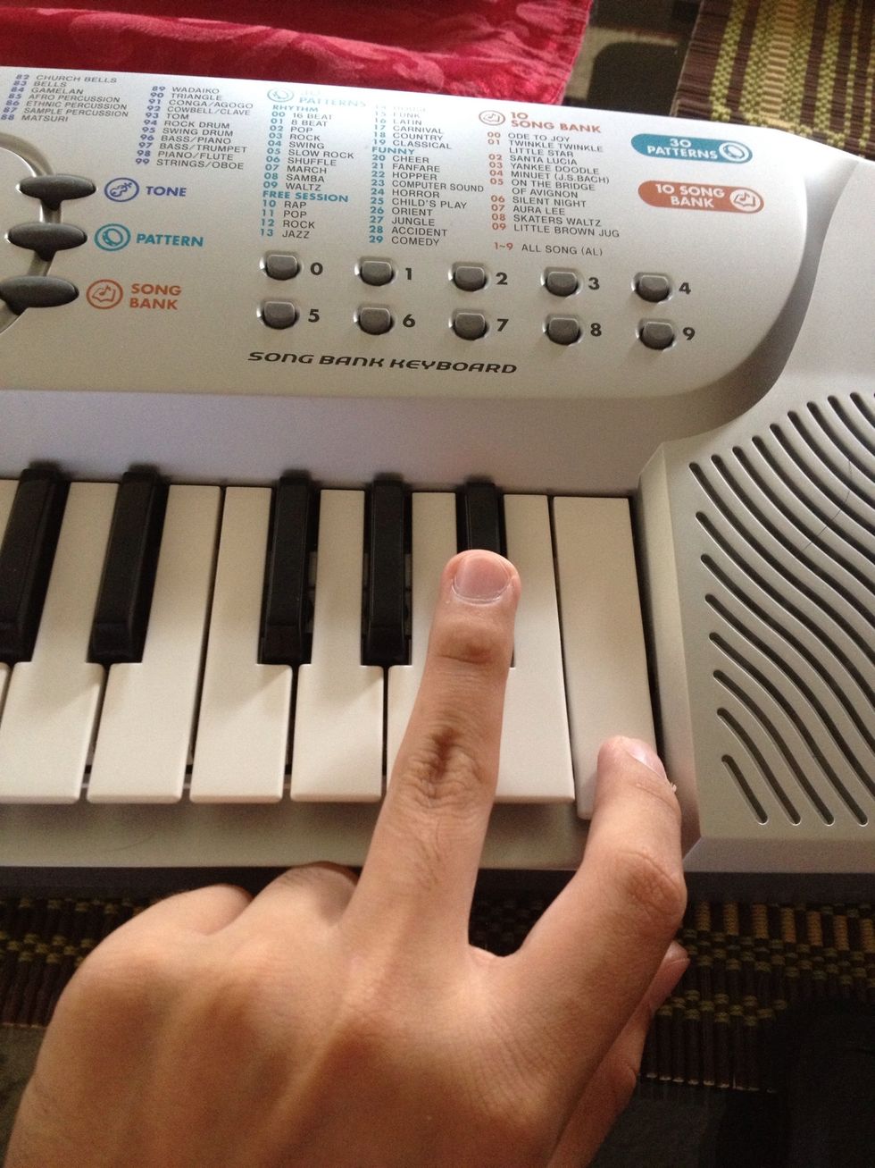 And the C on the 5th will be pressed right after the B flat. Creating a quick melody.