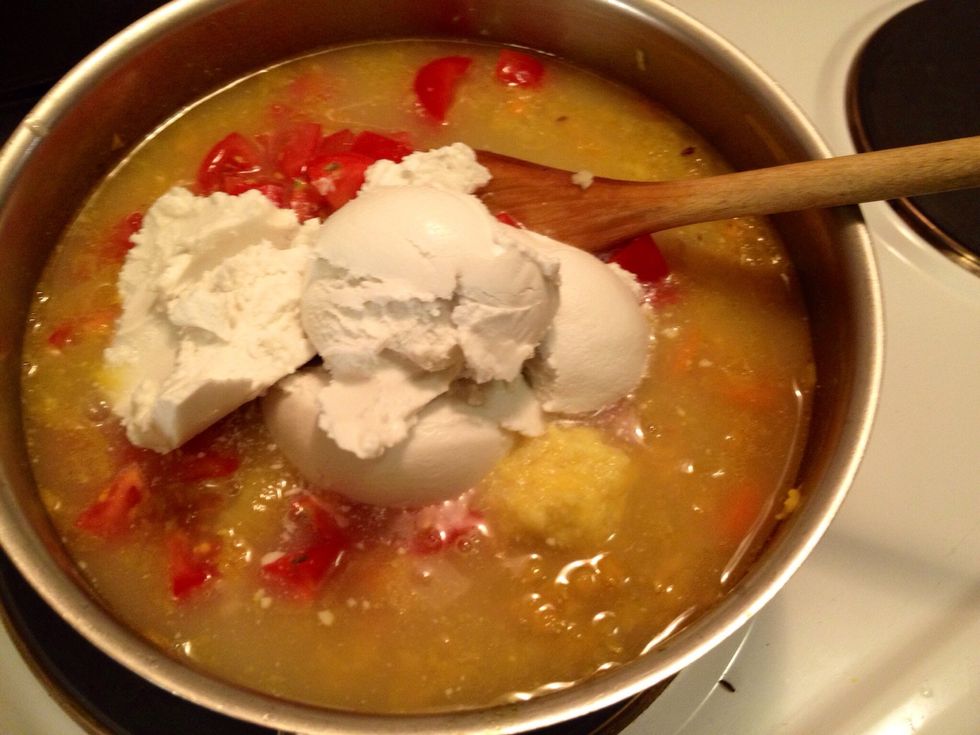 ..and the coconut milk. Stir.