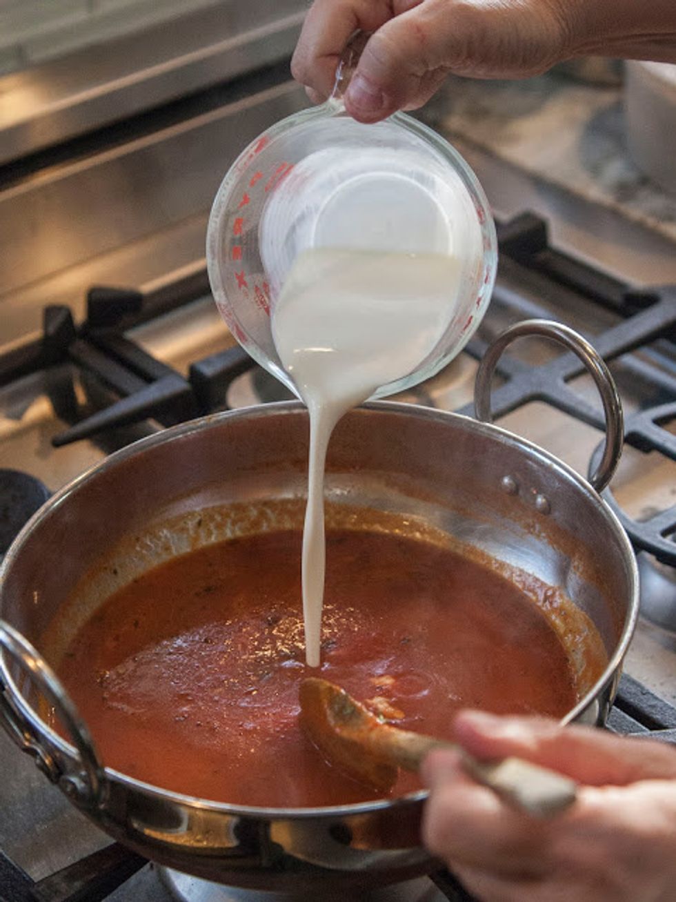 ..and the cream. I used 1/2 a cup but you can use up to 1 cup if you find you need it.