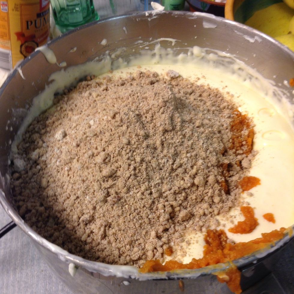 And the dry mix and fold it all in.