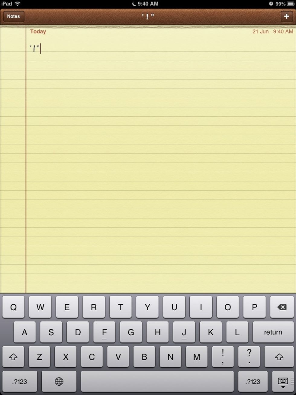And the last and most known way to access more grammar marks and numbers is to press the button at the bottom left that has this on it ; .?123.