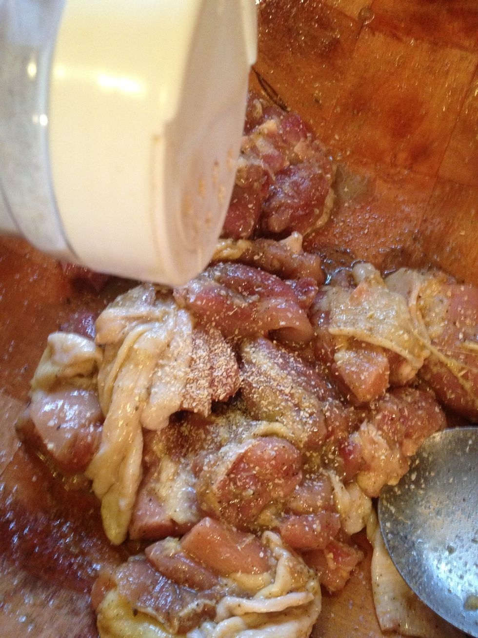And the onion powder. Stir this all well and let it marinade for at least an hour(Overnight is better) in the refrigerator.