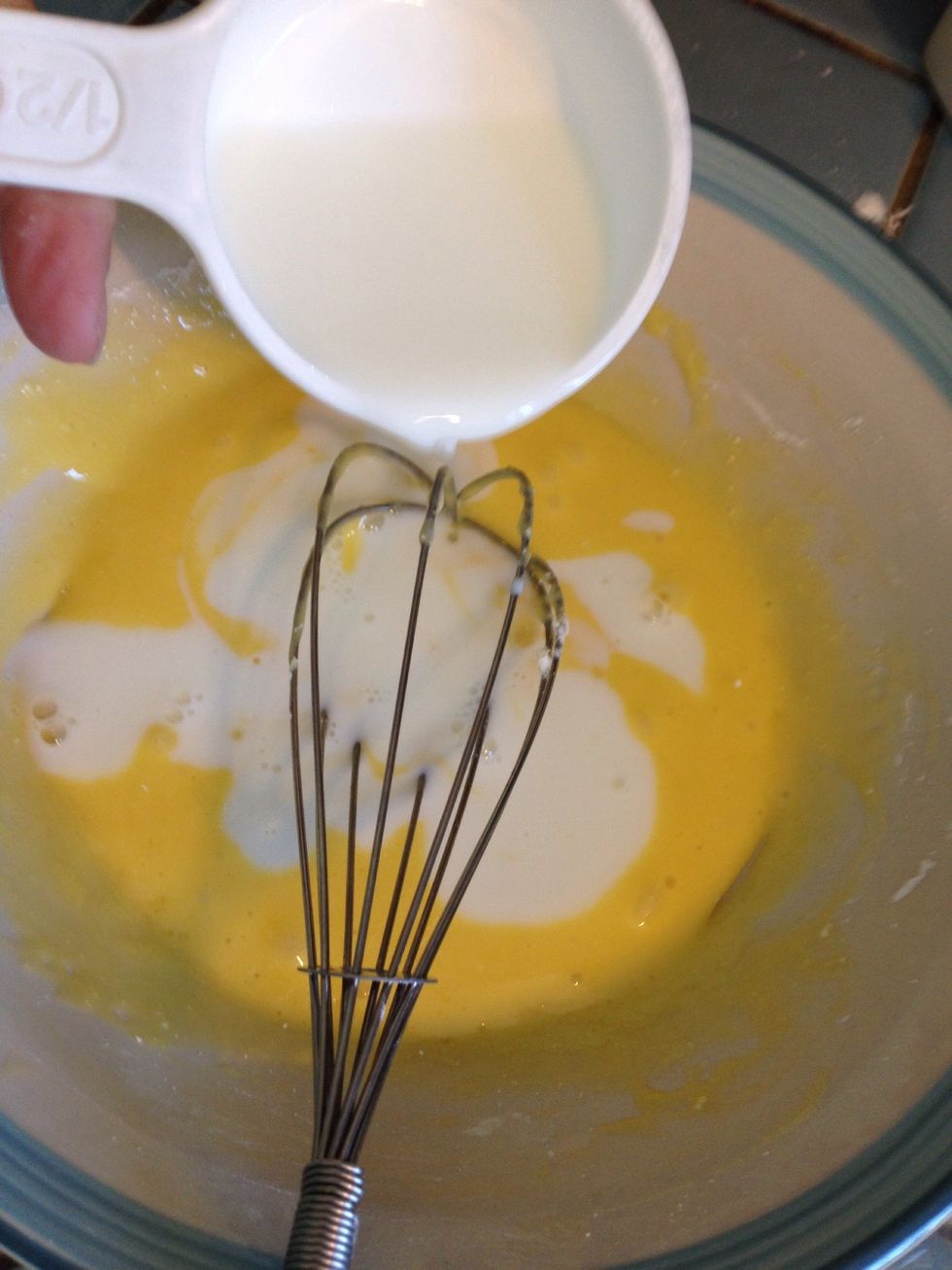 And the remaining 1/2 cup of milk. Mix well.