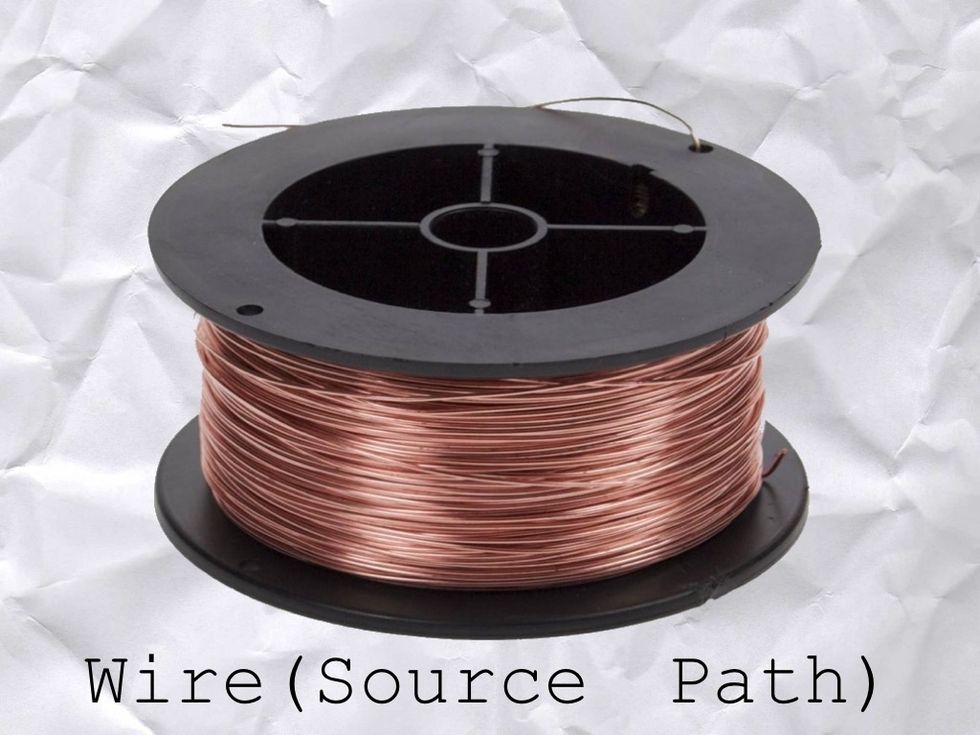 And the thing that connects the BATTERY to the LOAD is a WIRE, which determines the SOURCE PATH (The path that the electrons from the source to the load).