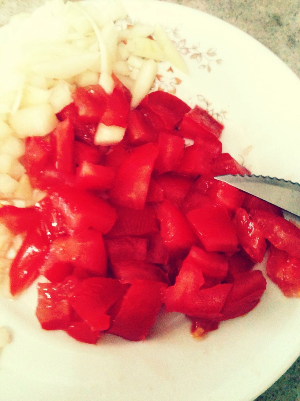 And the tomatoes, don't forget to remove the seeds