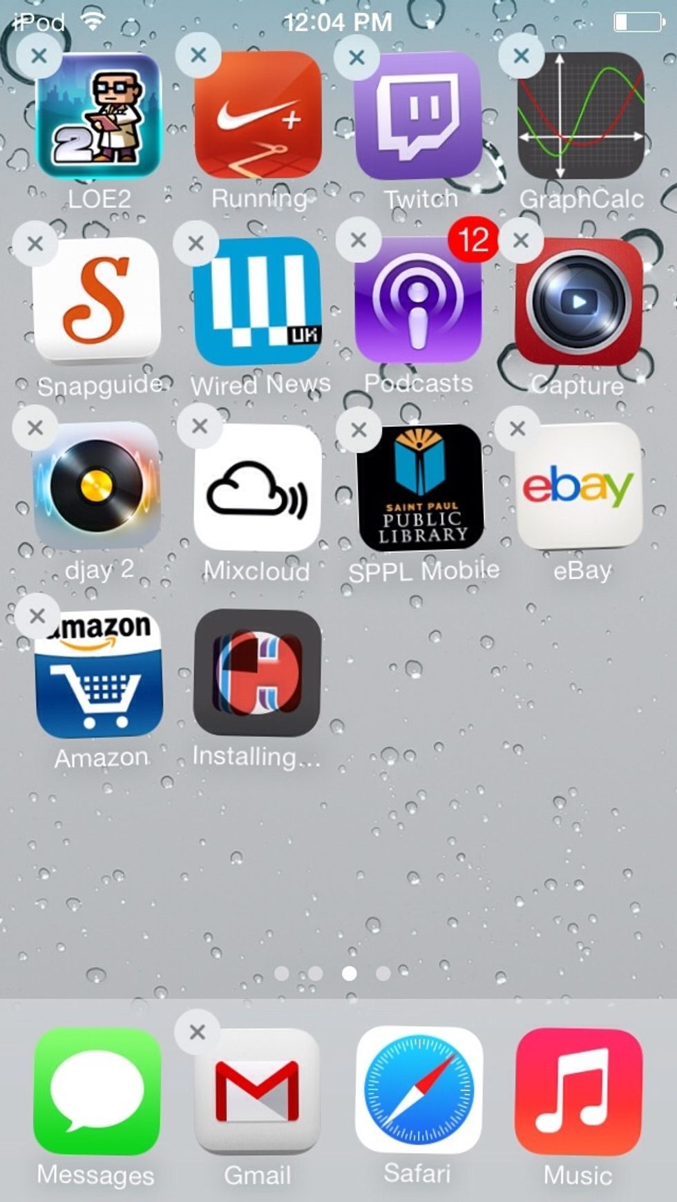 And the xs to delete stuff look as such