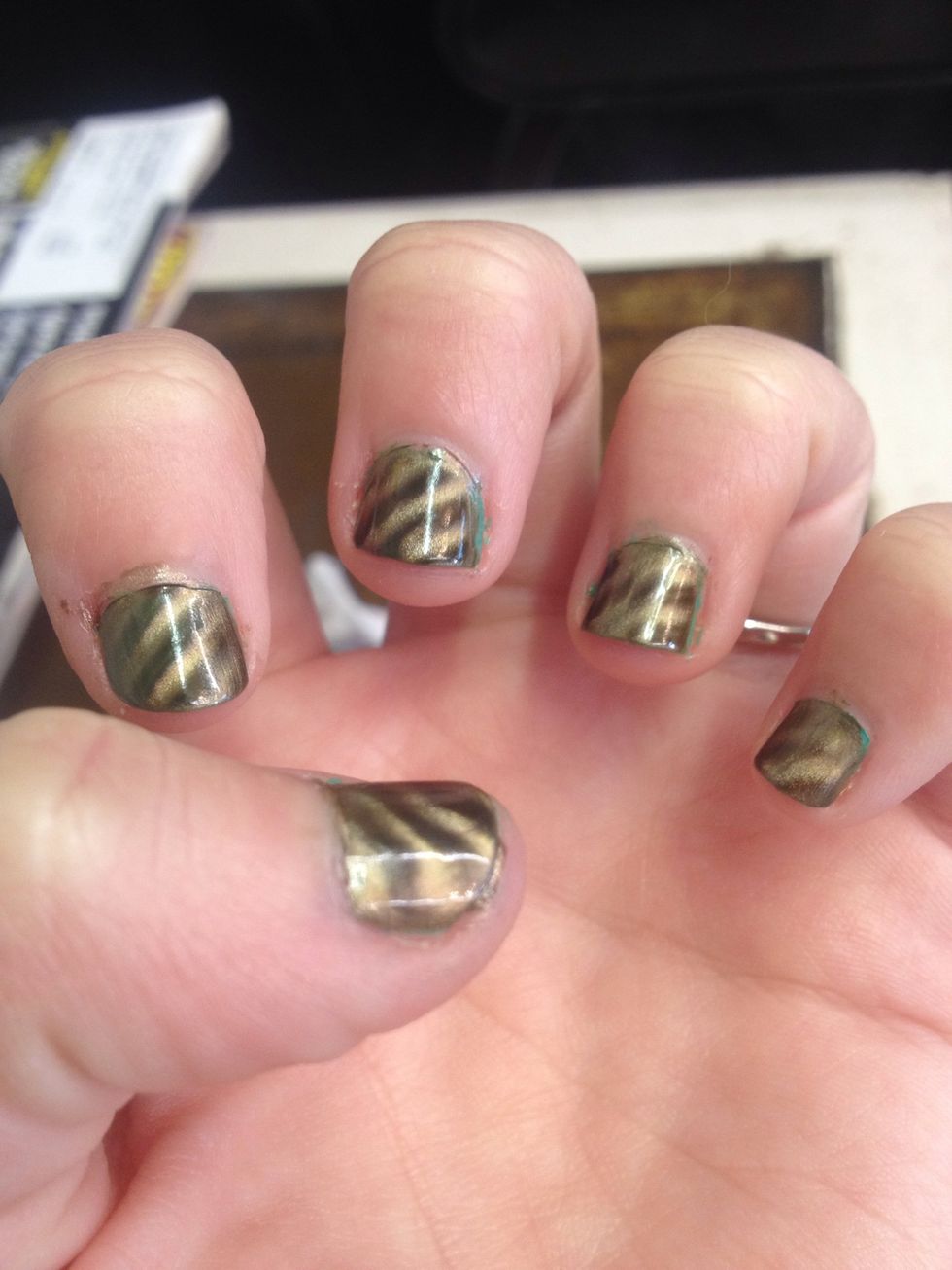 And the ya go!! Polish with clear top coat!! :)