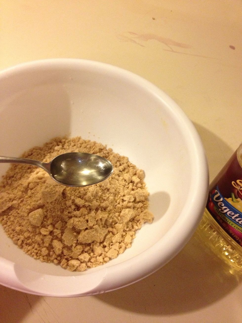 And then 3 tablespoons of water. (It calls for 2 but whatever works for you).