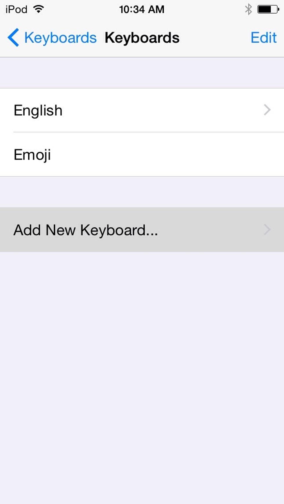 And then Add a New Keyboard