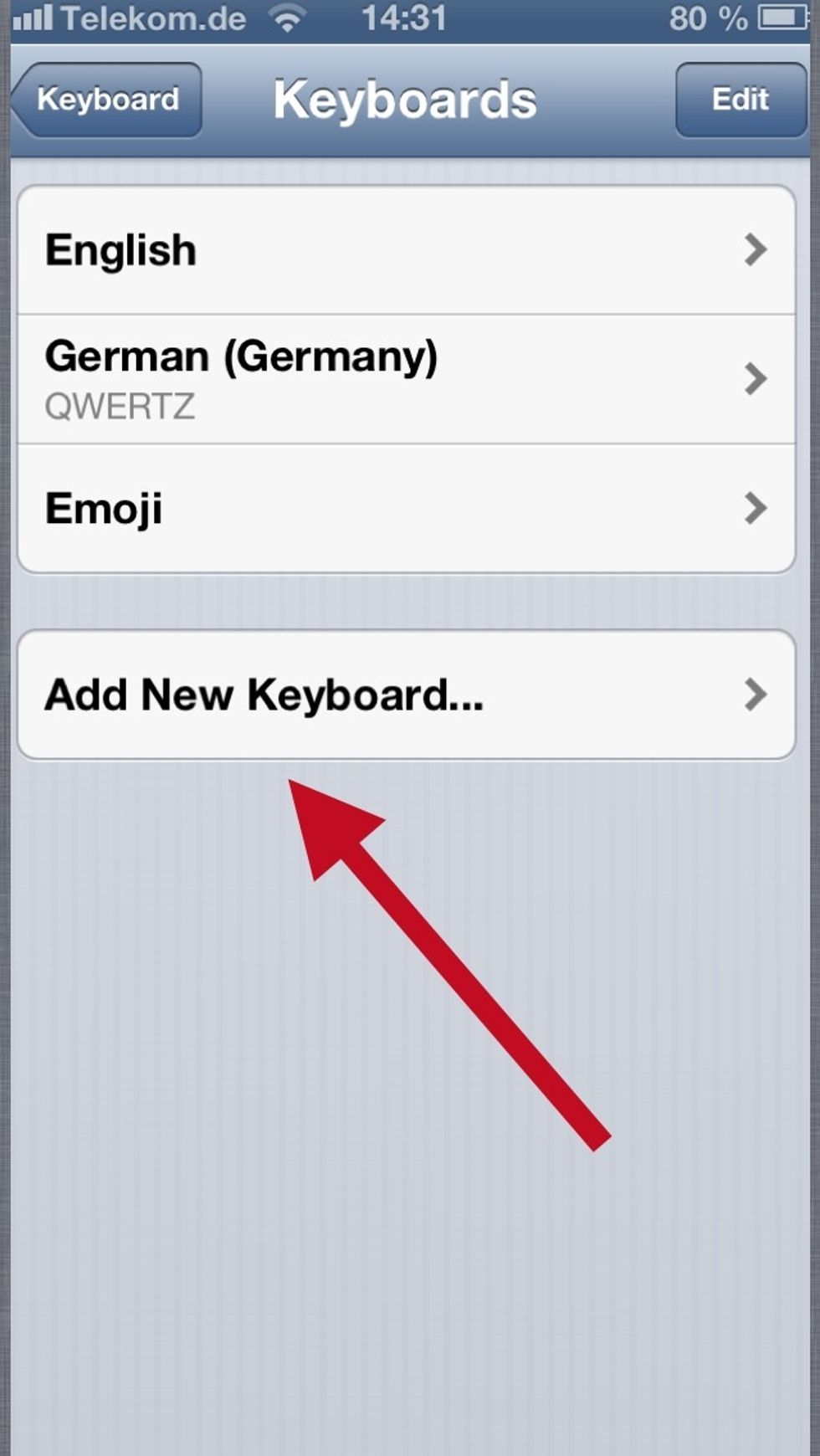 And then "Add New Keyboard"