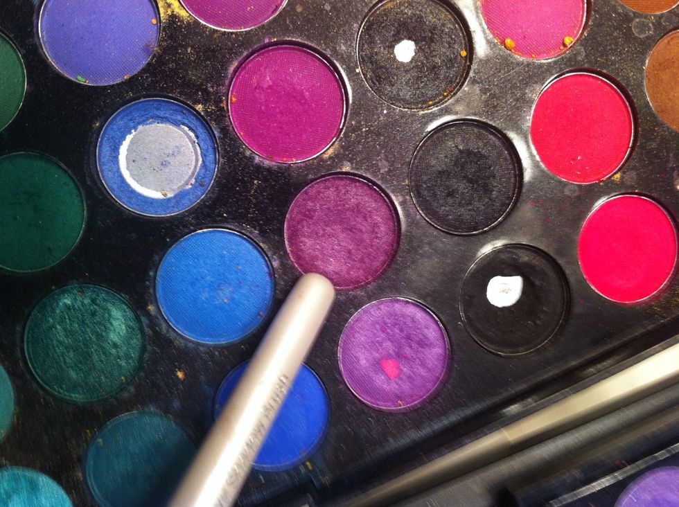 And then applied a shimmery purple to it.