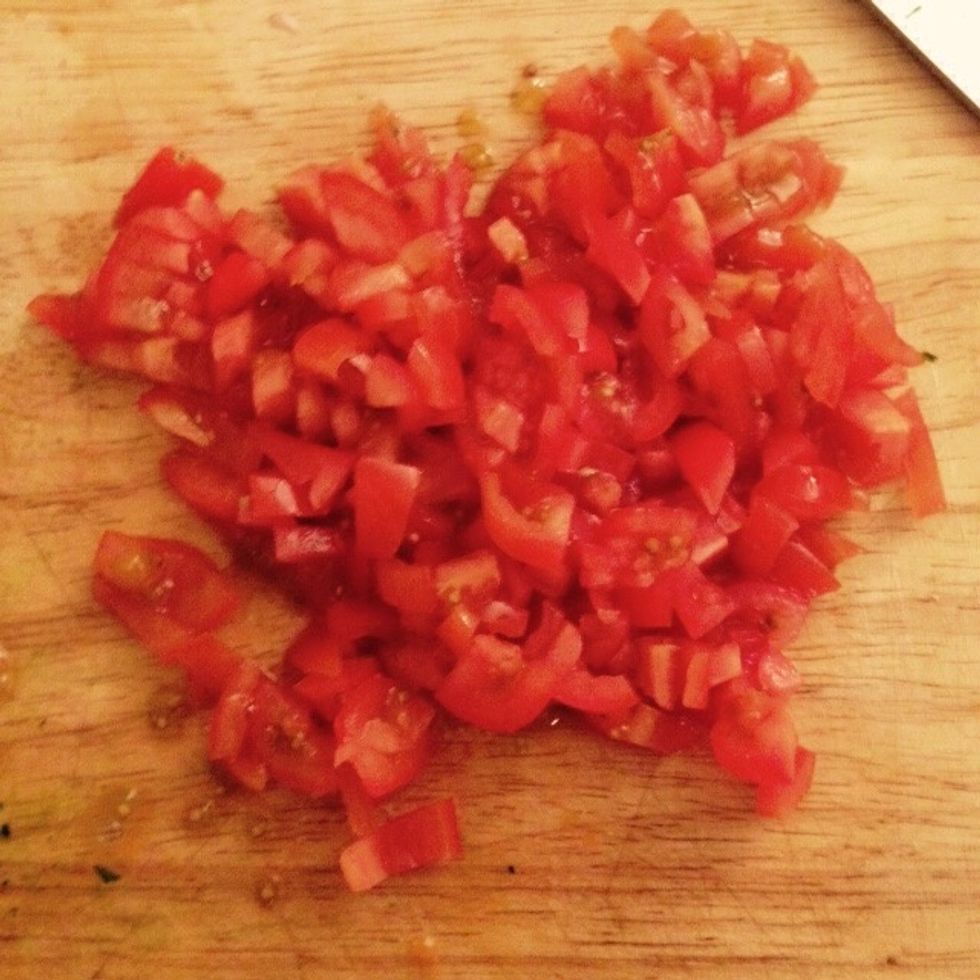 And then chop into fine pieces