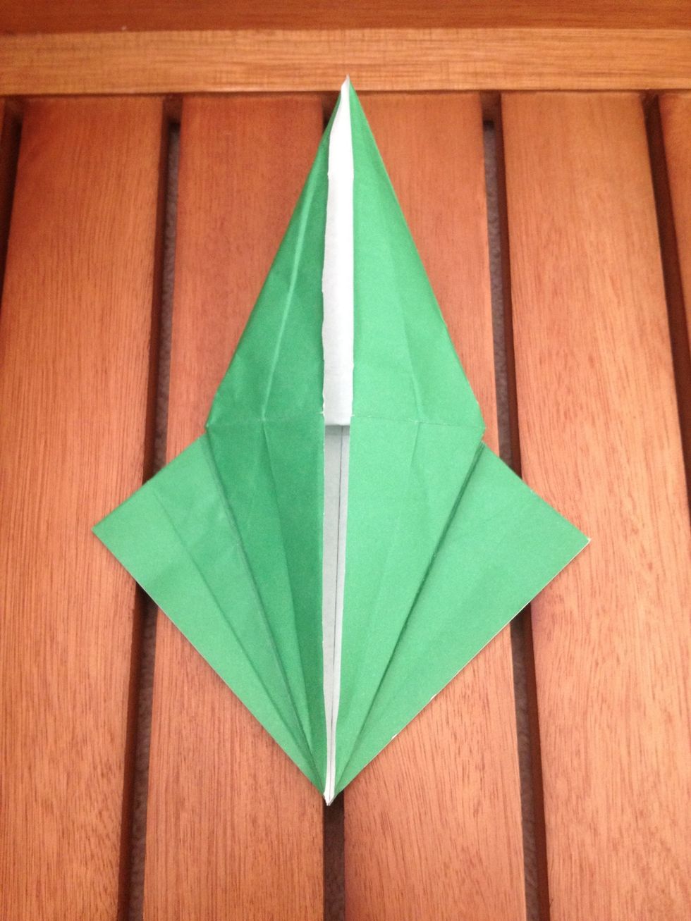 ...and then flatten it. This is called a petal fold.