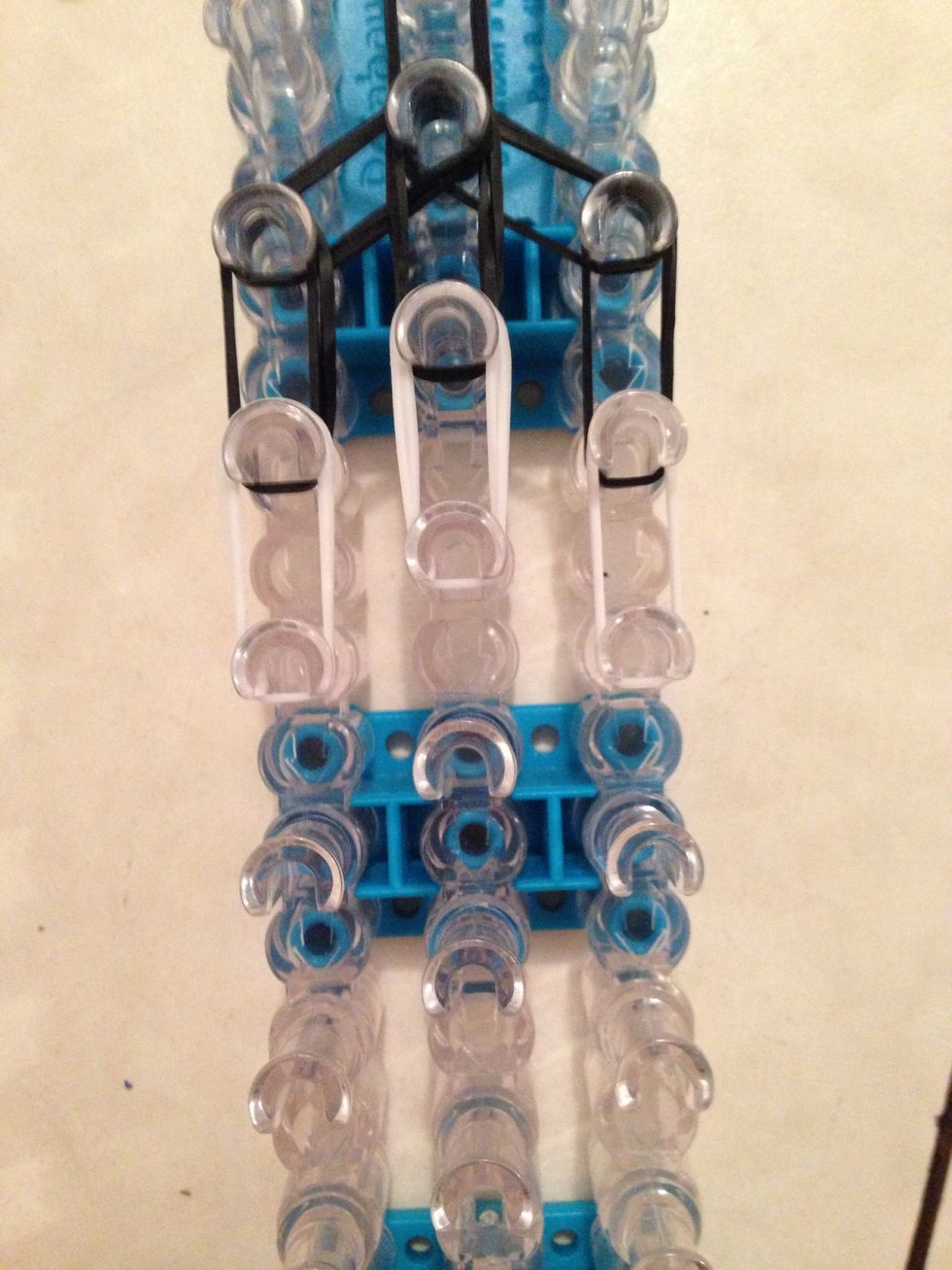 And then in the middle and the right side once again creating 1 row of white bands