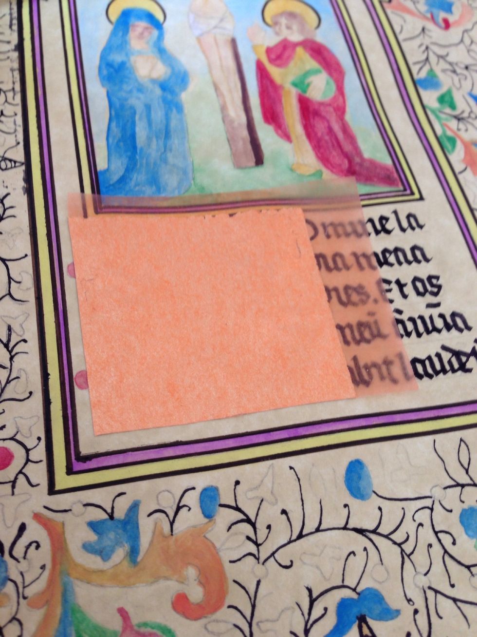 And then lay on the gold leaf and press it on gently