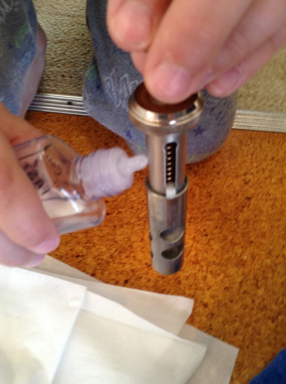 And then pour the oil out