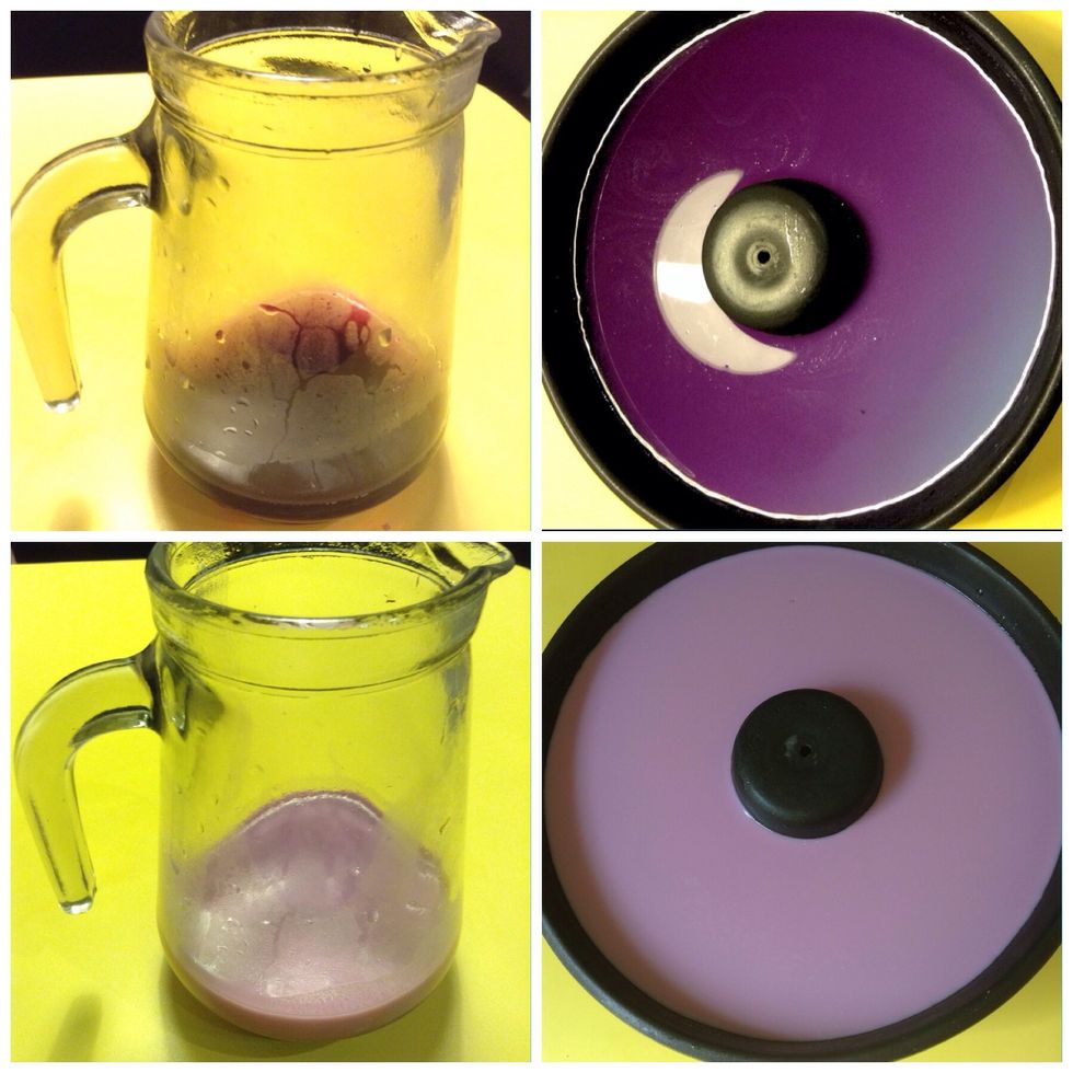 And then with the purple. After leaving the last layer for 15 minutes in the freezer, put it in the fridge and leave it for at least 4 hours before unmold it.