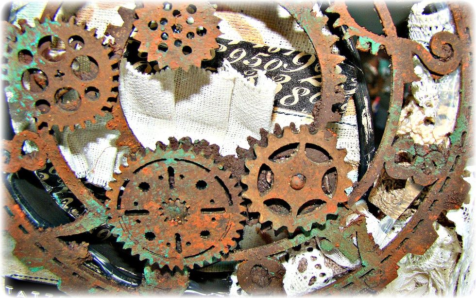 And there is my tattered time piece. Hope you enjoyed and were inspired.
