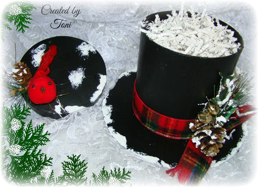 And there you go... a cute Frosty's gift box which can be a table decoration for later use. I hope you enjoyed & Merry Christmas.