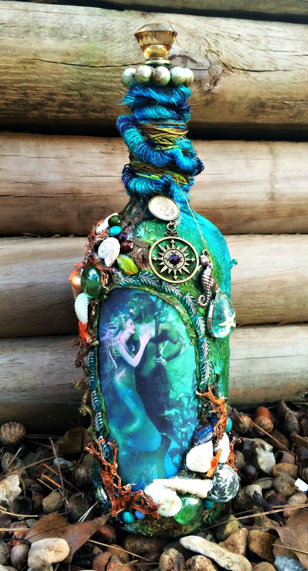 And there you have it...a beautiful altered bottle for you to display or give someone as a one of a kind gift. Thanks so much for your time today. Have a beautiful everything.